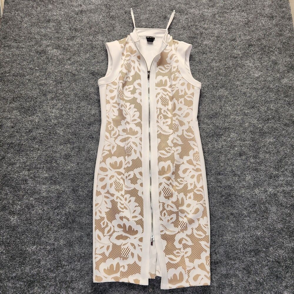 Kate and Lily Sheath Dress Womens 4 Zip Front Decorative Lace Floral  Pattern